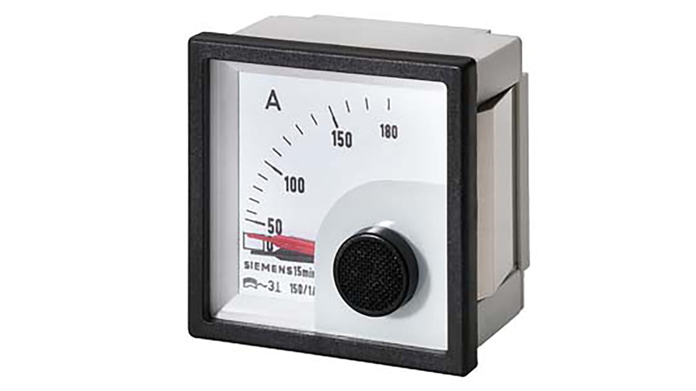 Amperomierz analogowy panelowy AC zakres 1 → 50A wartość 50A Siemens
