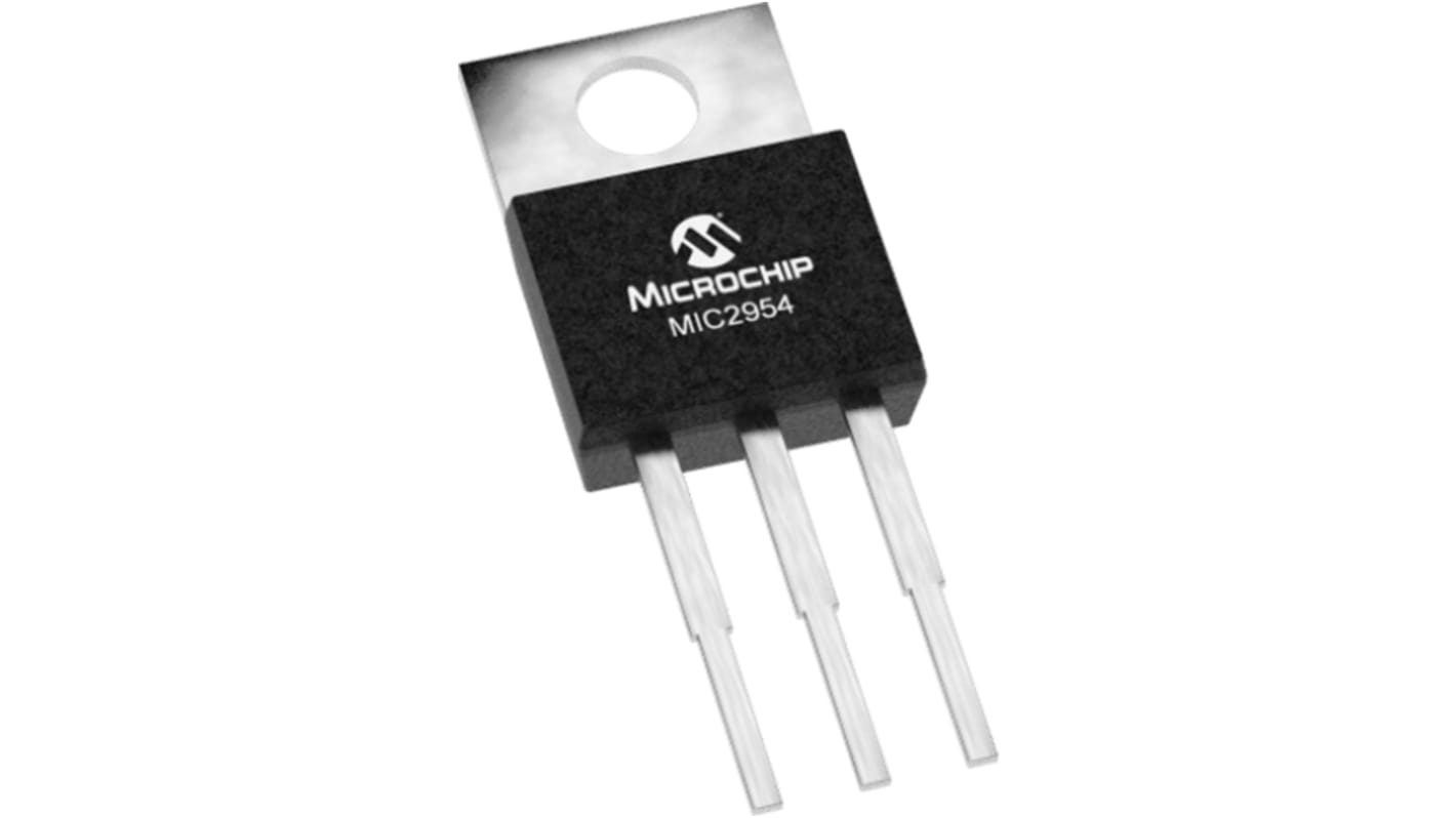 Microchip 電圧レギュレータ 低ドロップアウト電圧 1.24 → 29 V, 3 + Tab-Pin, MIC2954-03WS