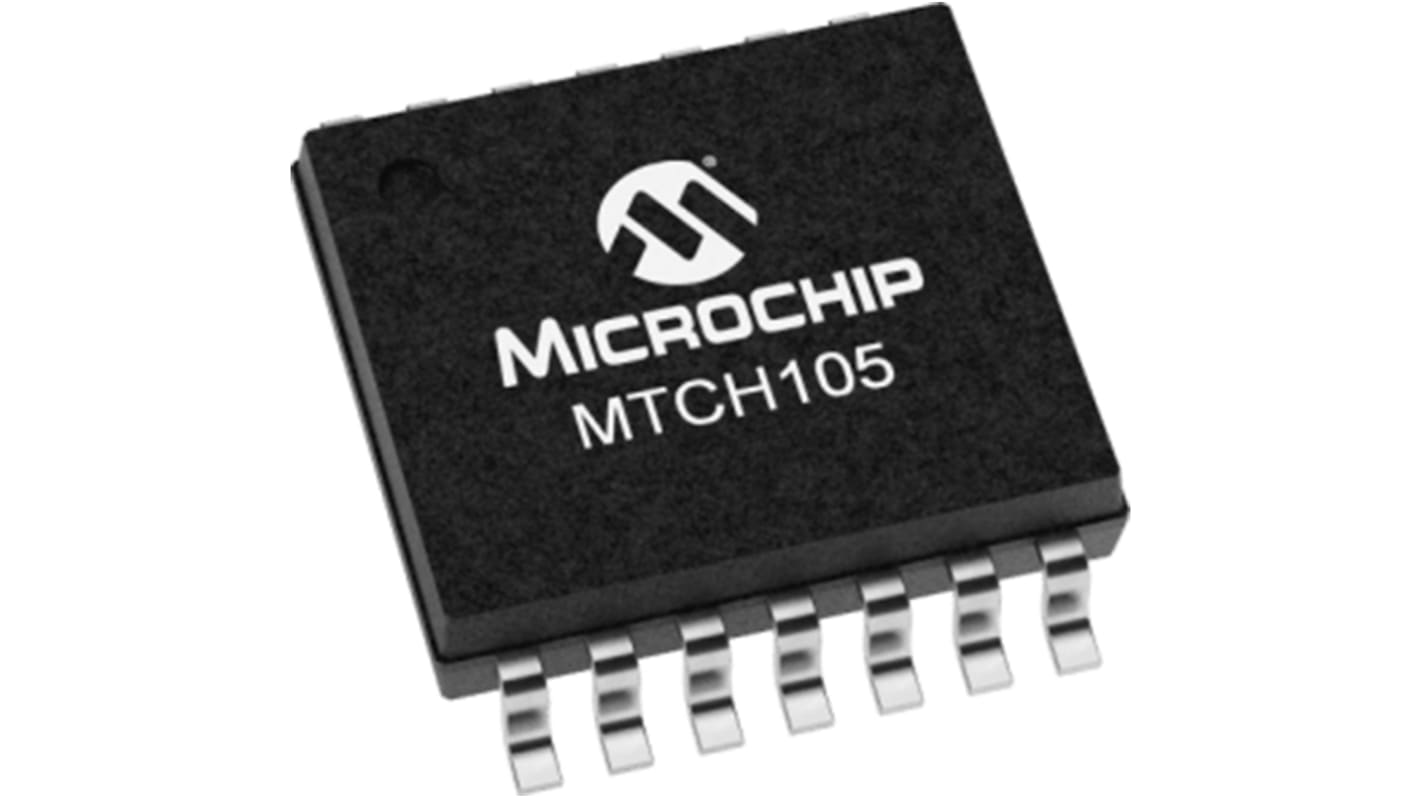 MTCH105-I/ML, Capacitive Touch Controller IC, 16-Pin QFN