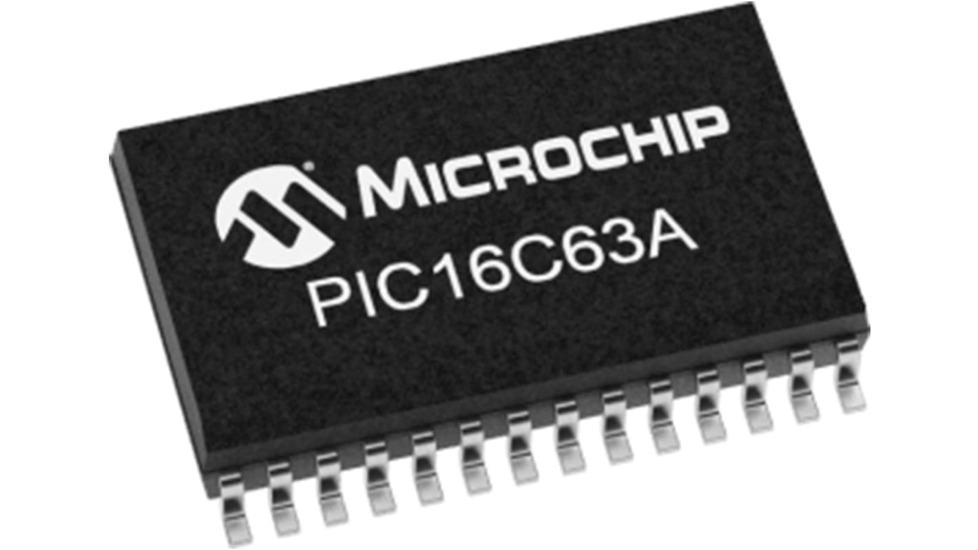 Microchip PIC16C63A-20I/SP, 8bit PIC Microcontroller, PIC16C, 20MHz, 4 kwords Flash, 28-Pin PDIP