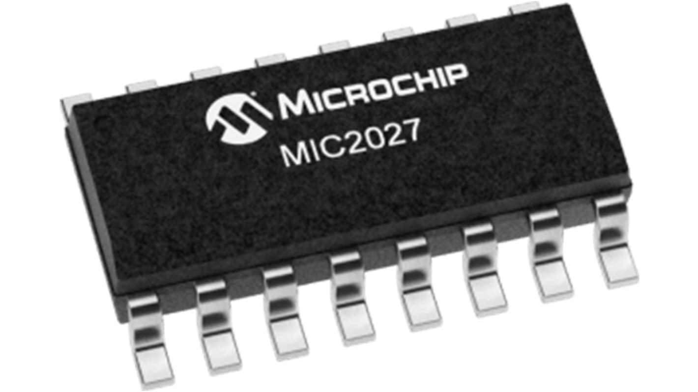 IC de conmutación USB de potencia, MIC2027-1YM, Lado alto, Quad canales 180mΩ SOIC, 16 pines