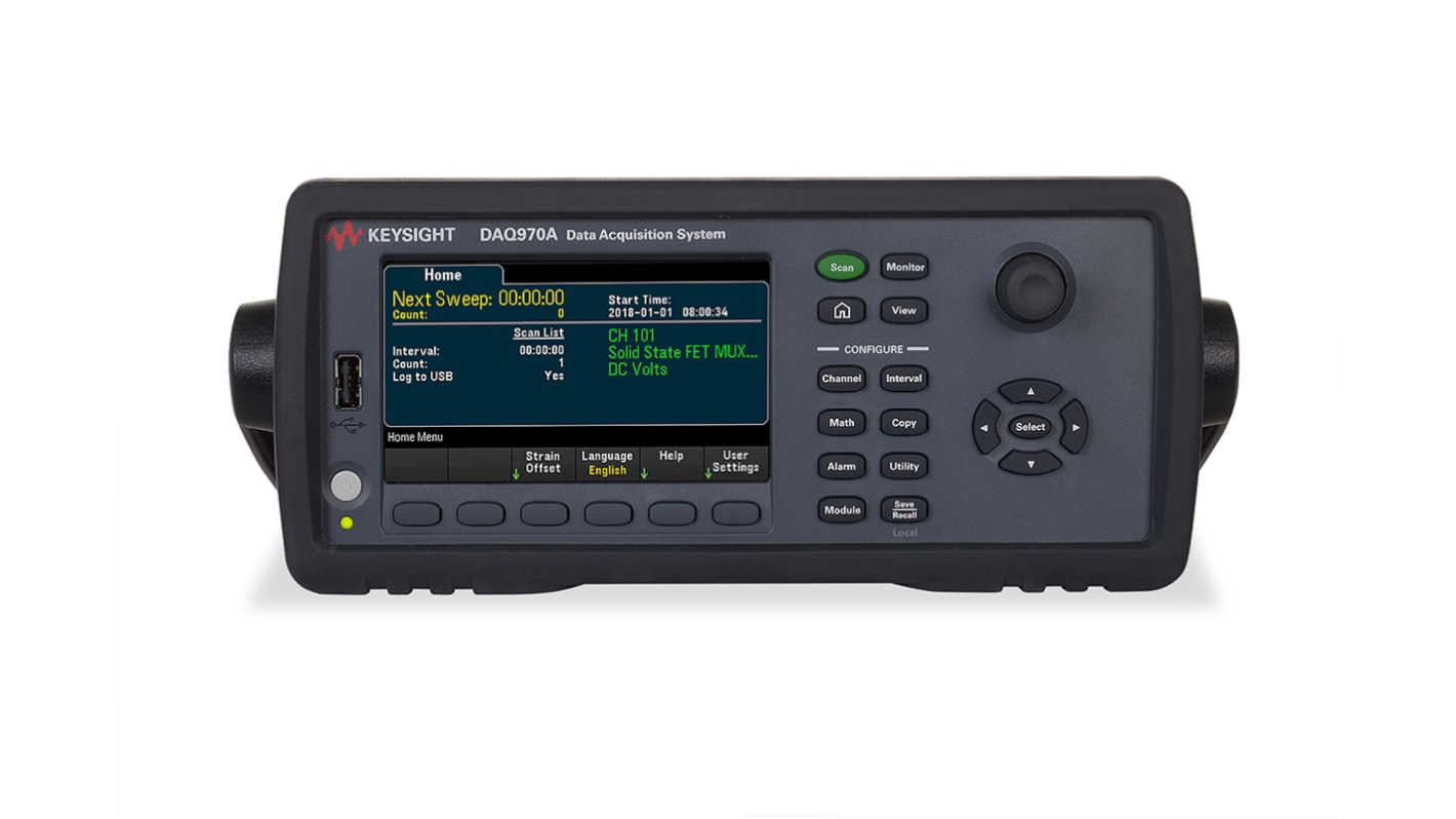 Adquisición de datos Keysight Technologies DAQ970A, calibrado RS, de 120 canales