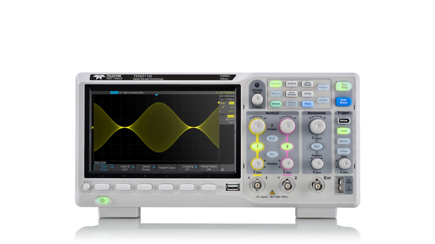 Teledyne LeCroy T3DSO1102 T3DSO1000 Series Digital Bench Oscilloscope, 2 Analogue Channels, 100MHz - RS Calibrated