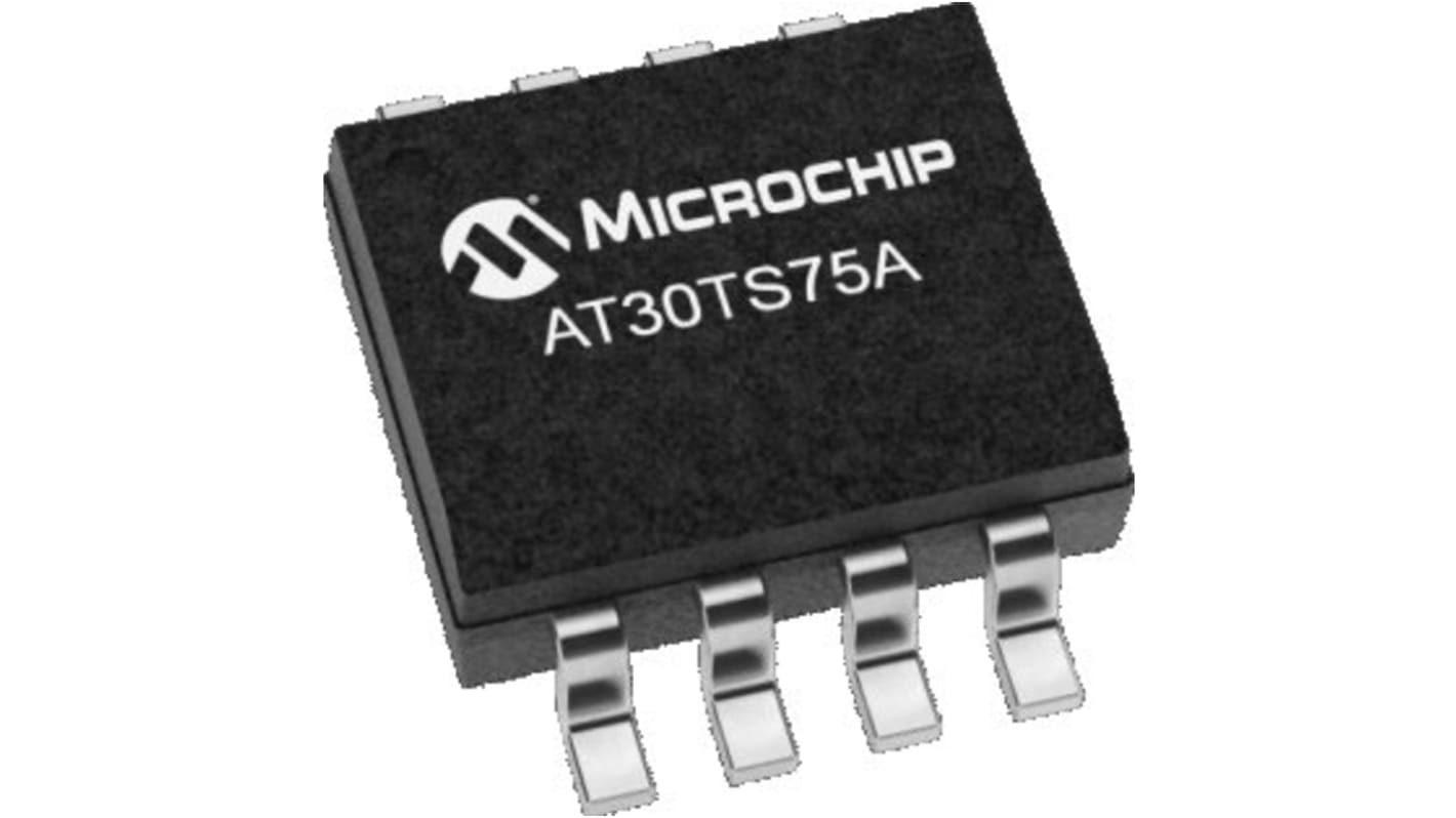 Microchip AT30TS75A Digital Spannungstemperaturfühler ±3°C SMD, 8-Pin -55 bis +125 °C.