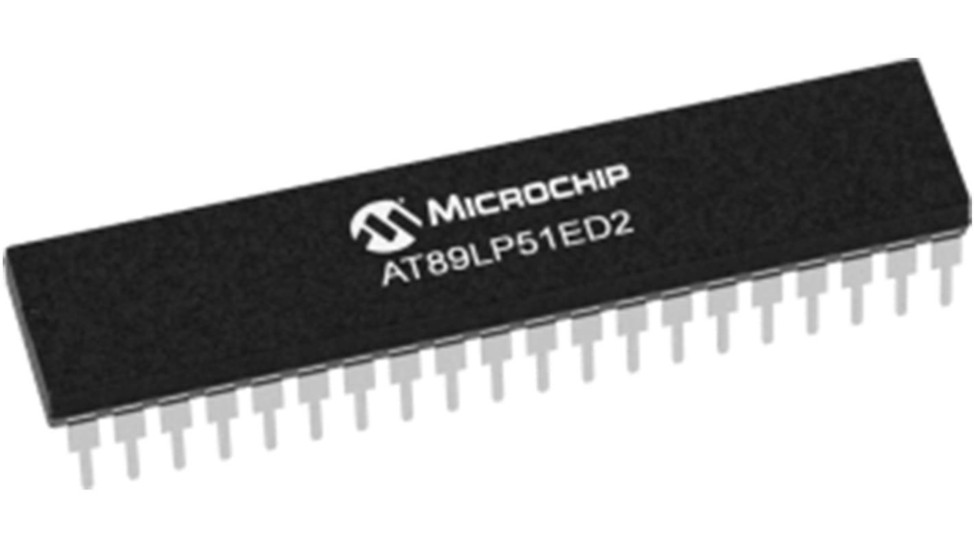 Microcontrolador Microchip AT89LP51ED2-20PU, núcleo 8051 de 8bit, RAM 256 B, 20MHZ, PDIP de 40 pines