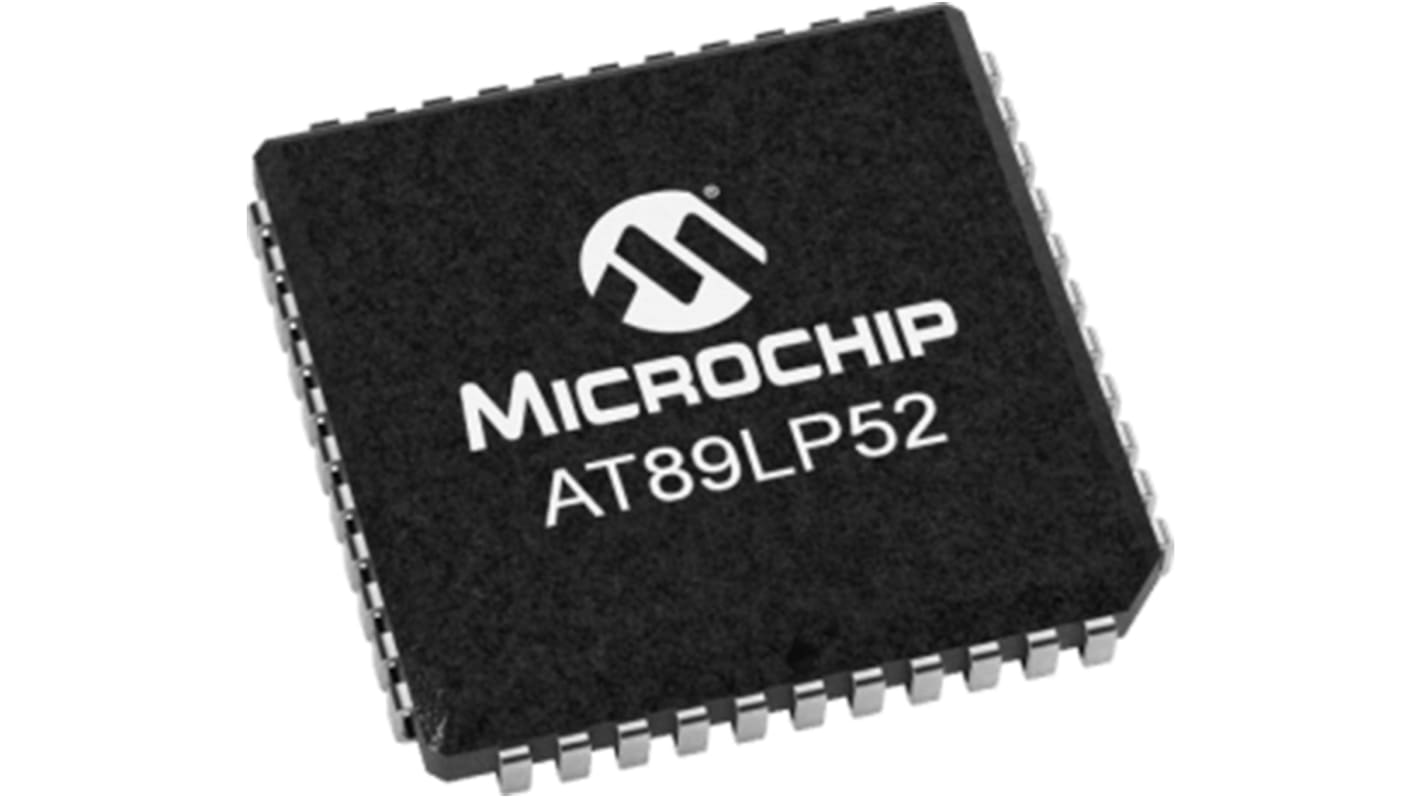 Microcontrolador Microchip AT89LS52-16JU, núcleo 80C51 de 8bit, RAM 256 B, 16MHZ, PLCC de 44 pines