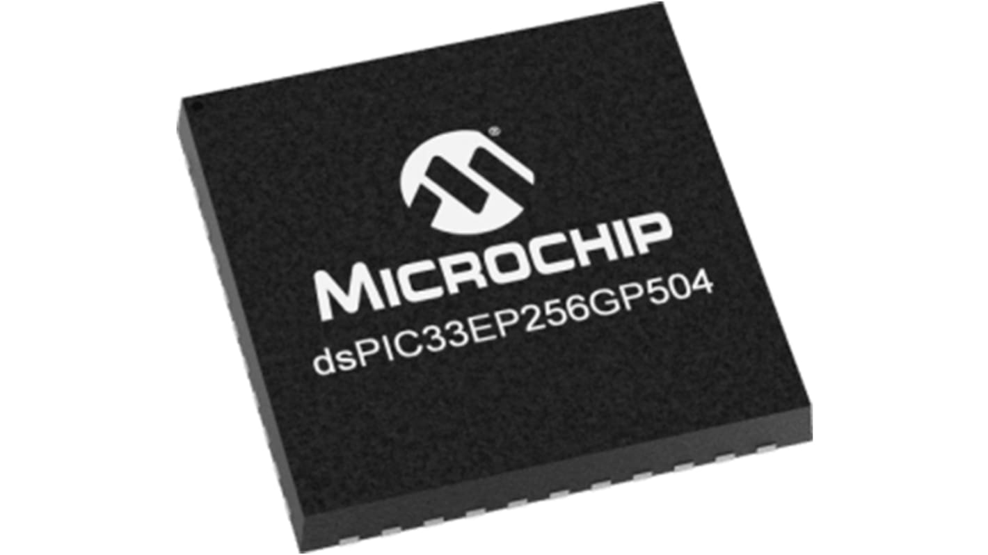 DSPIC33EP256GP504-I/ML Microchip DSPIC, 16bit Digital Signal Processor 60MHz 256 kB Flash 44-Pin QFN