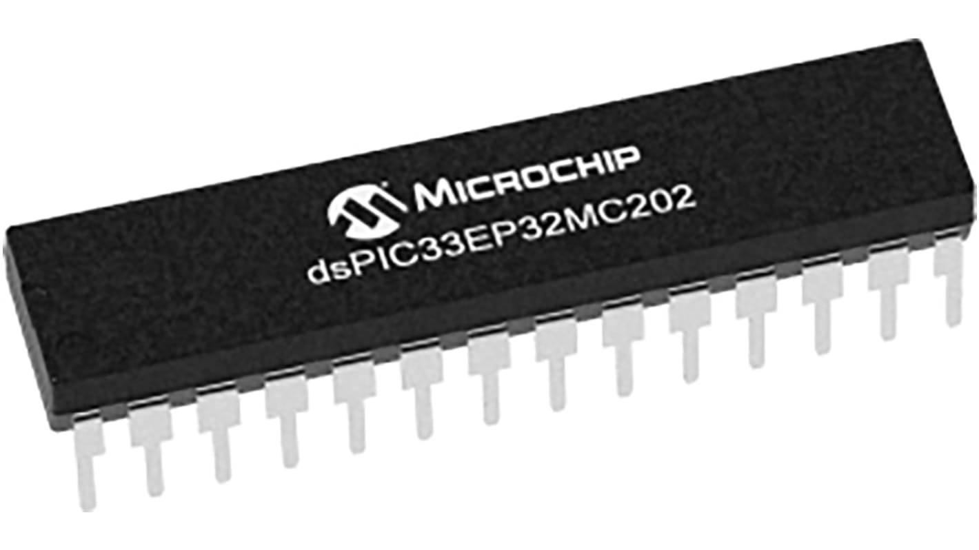 Procesador de señal digital DSPIC33EP32MC202-I/SP, AEC-Q100 60MHZ 16bit 4 kB RAM, 32 kB Flash, SPDIP 28 pines 1 (6 x 12