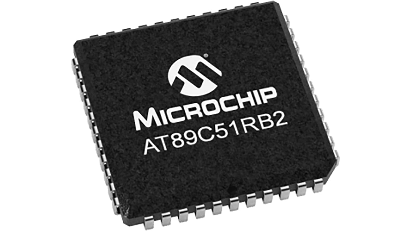 Microchip AT89C51RB2-SLSUM, 8bit 8 bit CPU Microcontroller, AT89C51, 60MHz, 16 kB Flash, 44-Pin PLCC