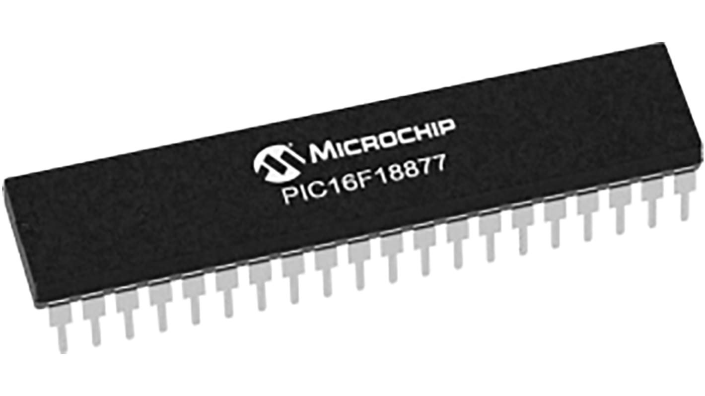 Microchip PIC16F18877-E/P, 8bit PIC Microcontroller, PIC16F, 32MHz, 56 kB Flash, 40-Pin PDIP