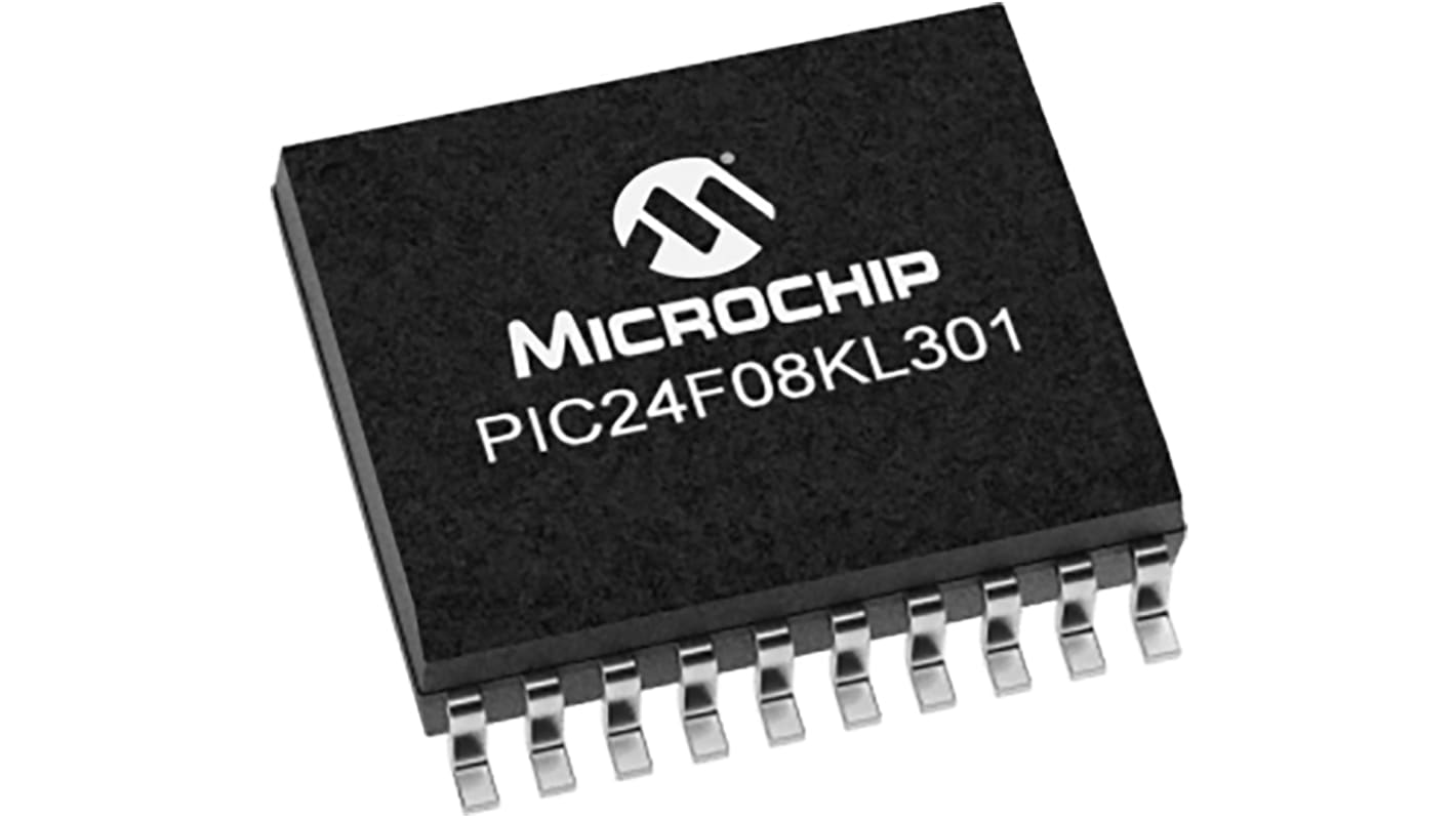 Microcontrolador Microchip PIC24F08KL301-I/SS, núcleo PIC de 16bit, RAM 1 kB, 32MHZ, SSOP de 20 pines