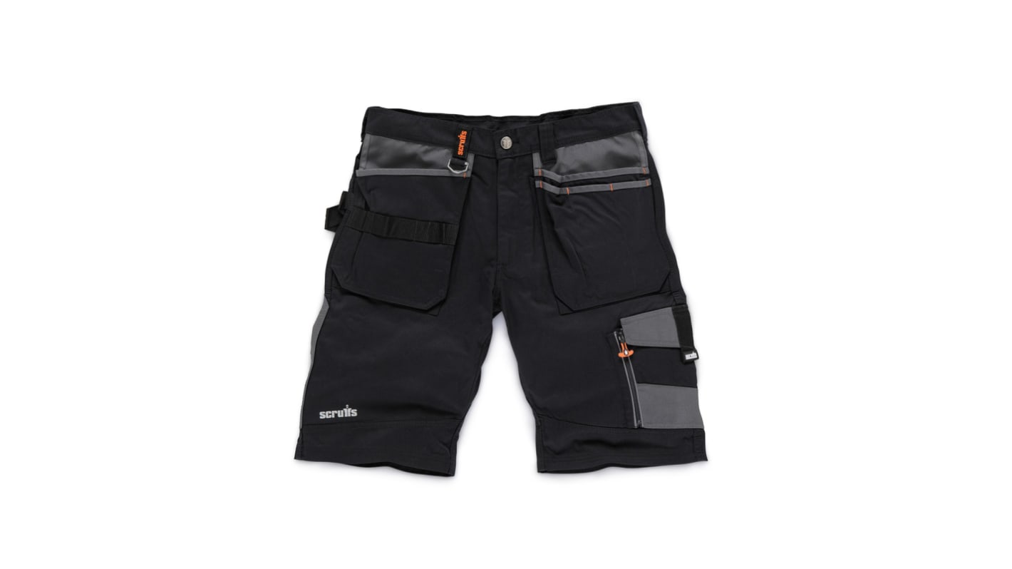 Pantalones cortos de trabajo  para hombre Scruffs de Tela de color Negro, talla 36plg