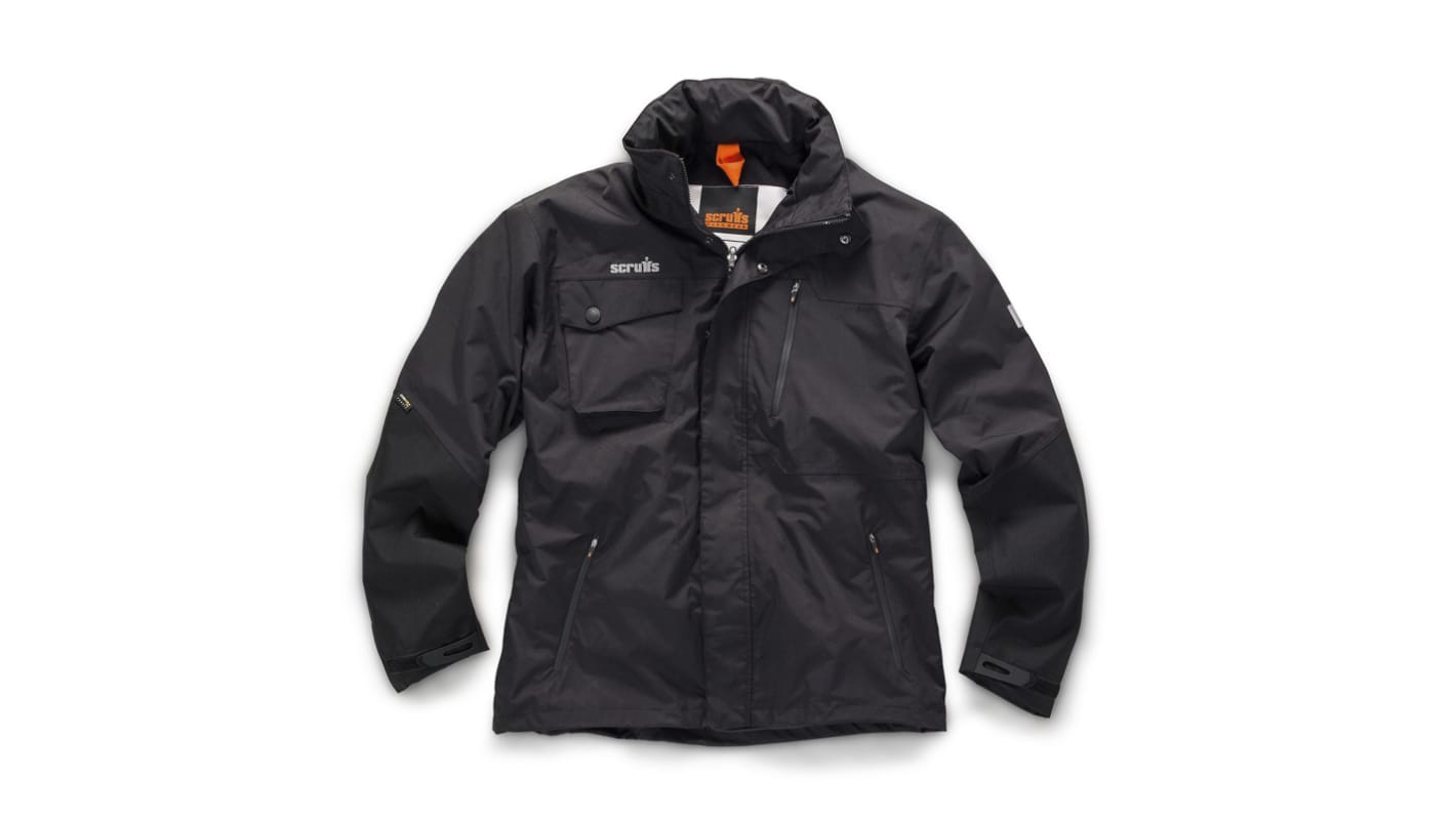 Scruffs Pro Jacket Black, Waterproof Work Jacket, S