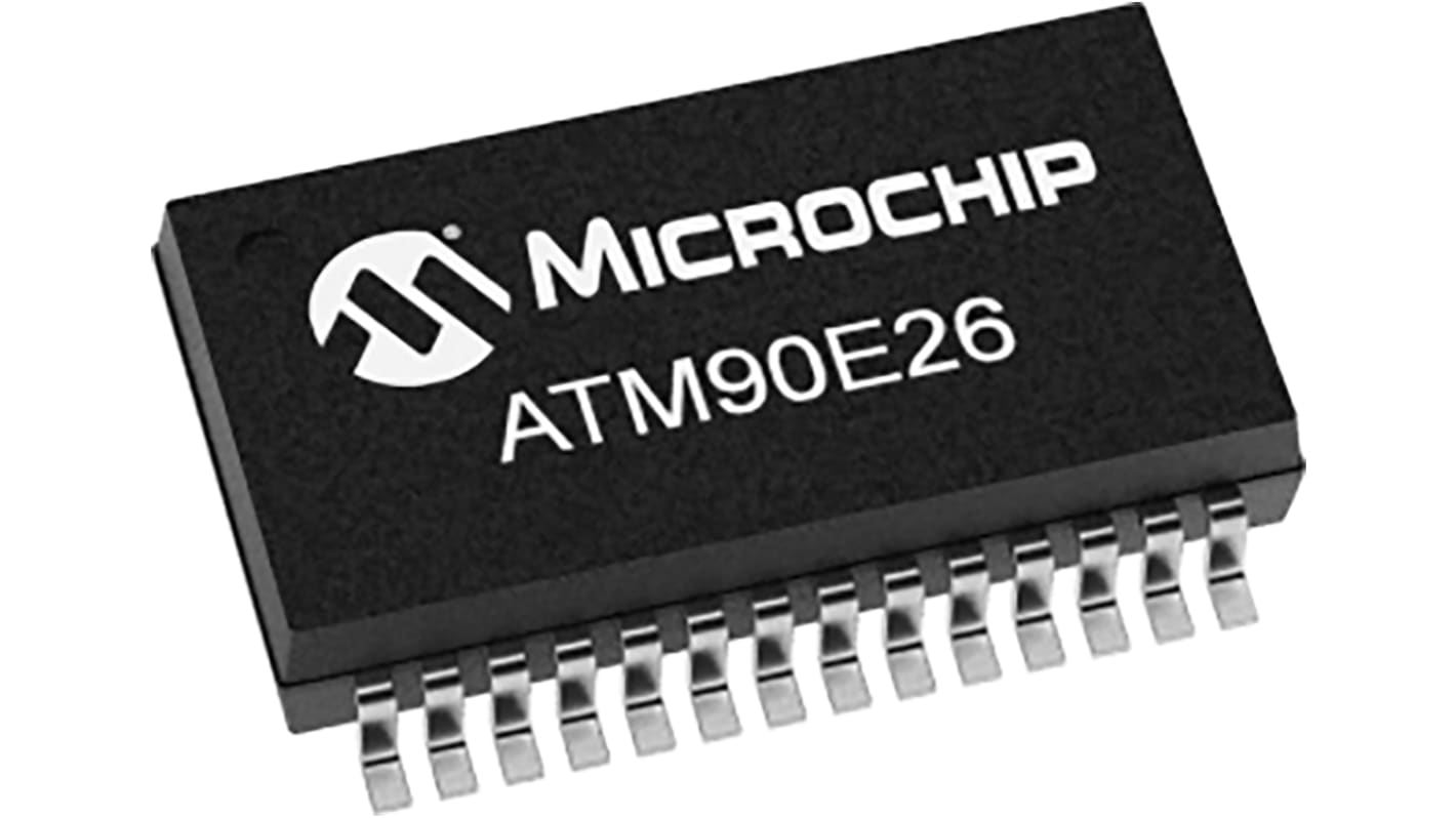 Microchip ATM90E26-YU-R analóg front end IC 3-csatornás 16 bit, 8kHz, 28-tüskés SSOP