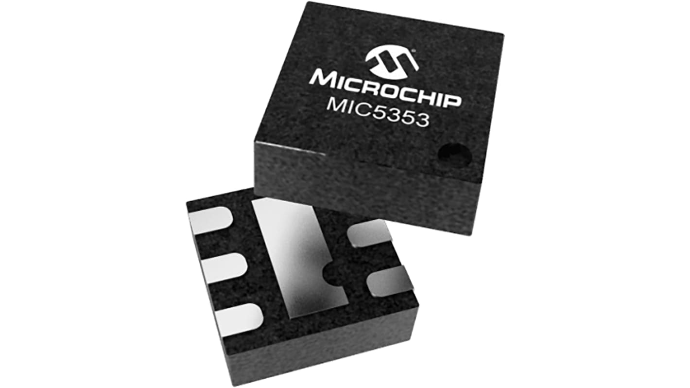 Microchip 電圧レギュレータ 低ドロップアウト電圧 3.3 V, 6-Pin, MIC5353-3.3YMT-TR