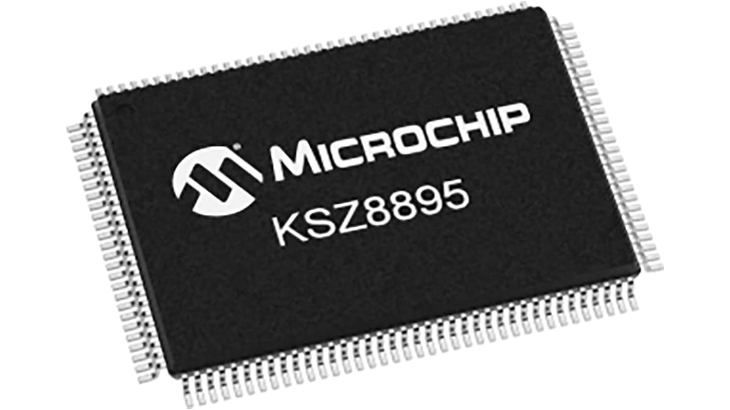 Microchip KSZ8895MQXCA, Ethernet Switch IC, 10/100Mbps MII, 3.3 V, 128-Pin PQFP