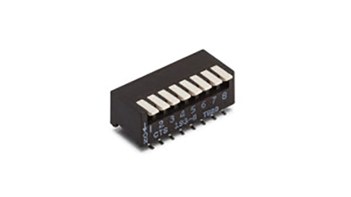 CTS DIP-Schalter Standard 4-stellig, 1-poliger Ein/Ausschalter 100 (nicht schaltend) mA, 50 (schaltend) mA, bis +85°C