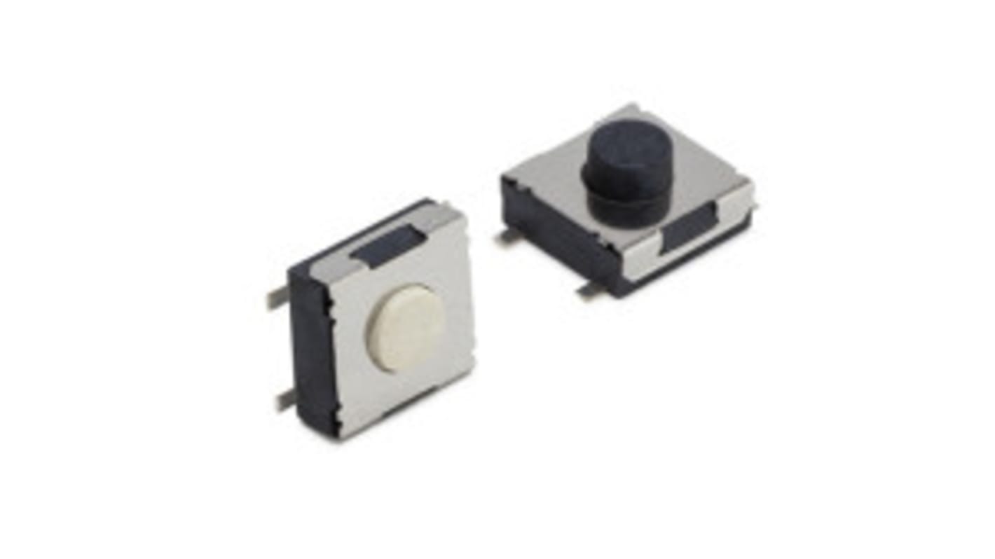 Black Tactile Switch, SPST 50 mA 5mm Surface Mount