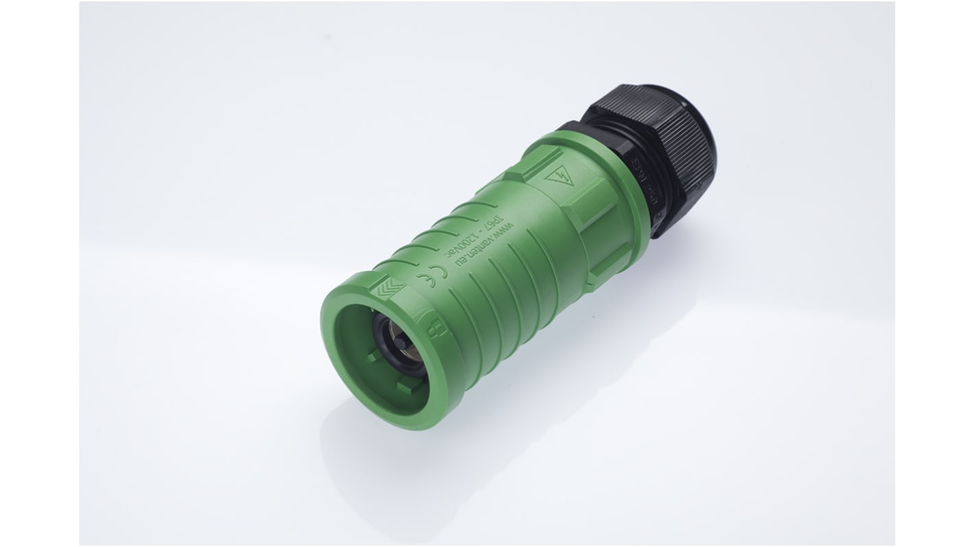 Radiall, SPPC-HK IP2X, IP67 Grey Cable Mount 1P Industrial Power Socket, Rated At 250A, 1.25 kV,With Phase Inverter