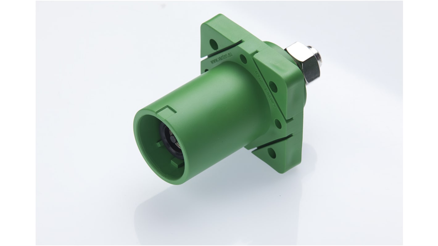 Radiall, SPPC-HK IP2X, IP67 Green Cable Mount 1P Industrial Power Plug, Rated At 400A, 1.25 kV