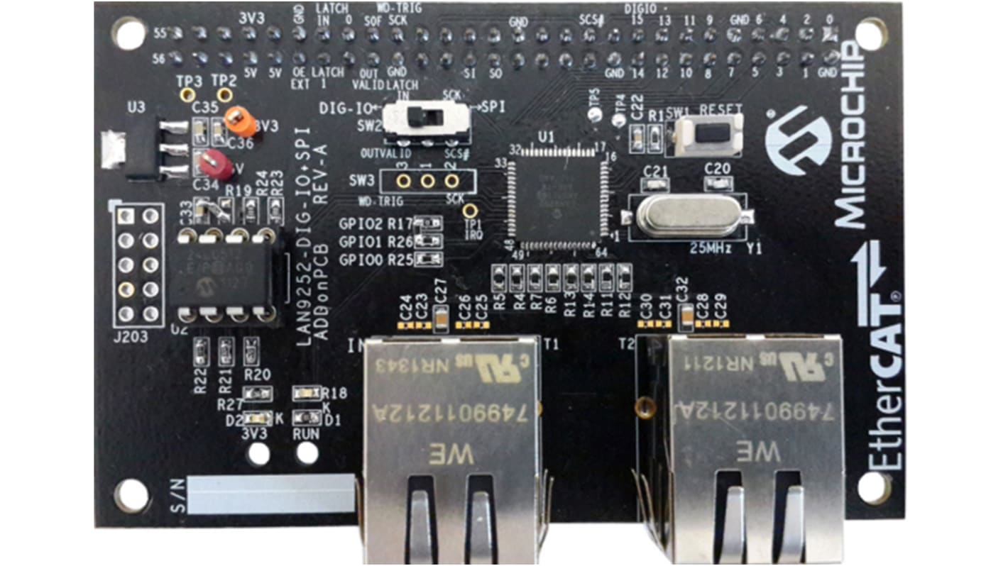 Module de développement de communication et sans fil Microchip LAN9252-Add-On for EL9800 Development Platform