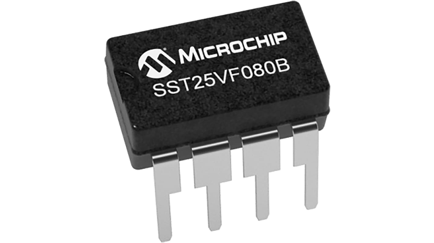 Microchip SST25 Flash-Speicher 8MBit, 1 MB x 8 Bit, Seriell-SPI, 8ns, SOIC, 8-Pin, 2,7 V bis 3,6 V