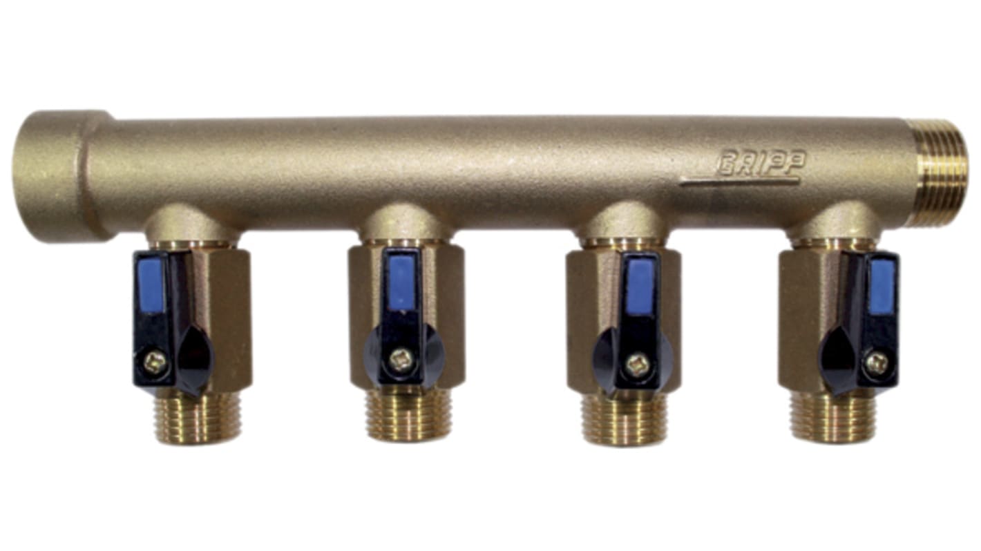 003633 Watts Brass Pipe Fitting, Straight Compression Manifold, Male