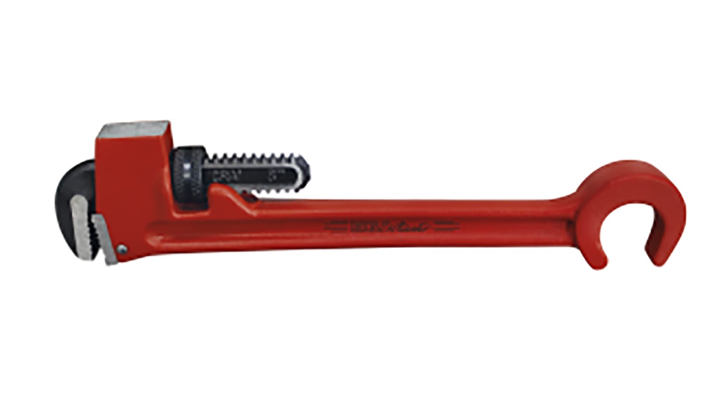 Ega-Master Pipe Wrench, 250.0 mm Overall, 25.4mm Jaw Capacity, Metal Handle