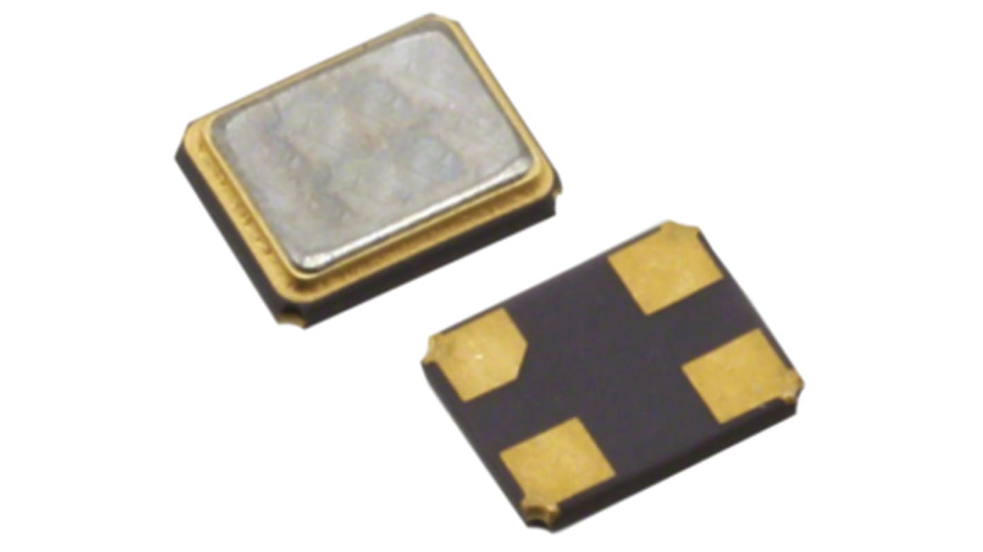 Unidad de cristal 25MHZ, ±30ppm, Unión soldada, 4-Pin, 5 x 3.2 x 1mm