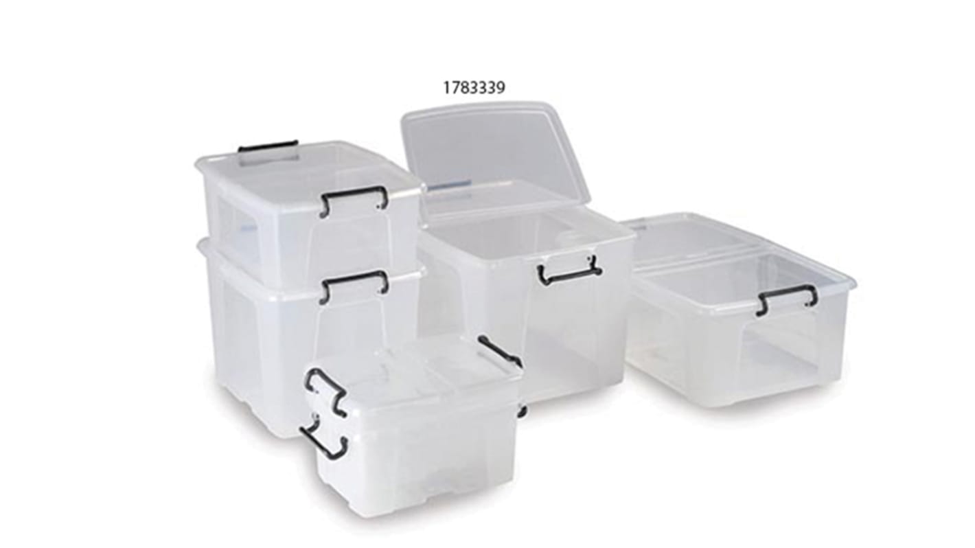 RS PRO 65L Co-Polymer Container with Lid, 600mm x 460mm x 350mm