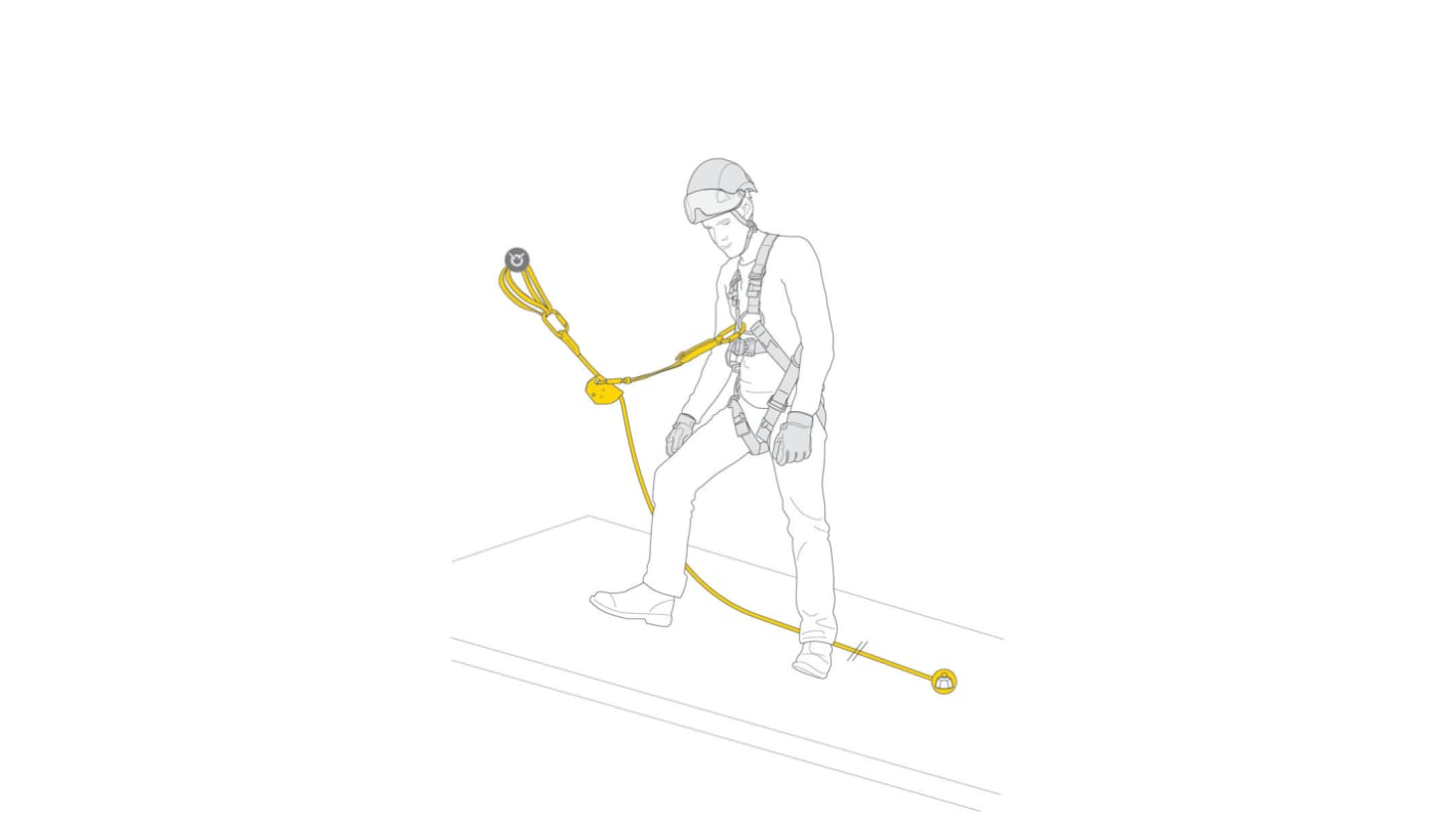 Petzl verstellbar Karabiner Fallschutzgeräte, Gew.Bel. 2.325kg, 10m