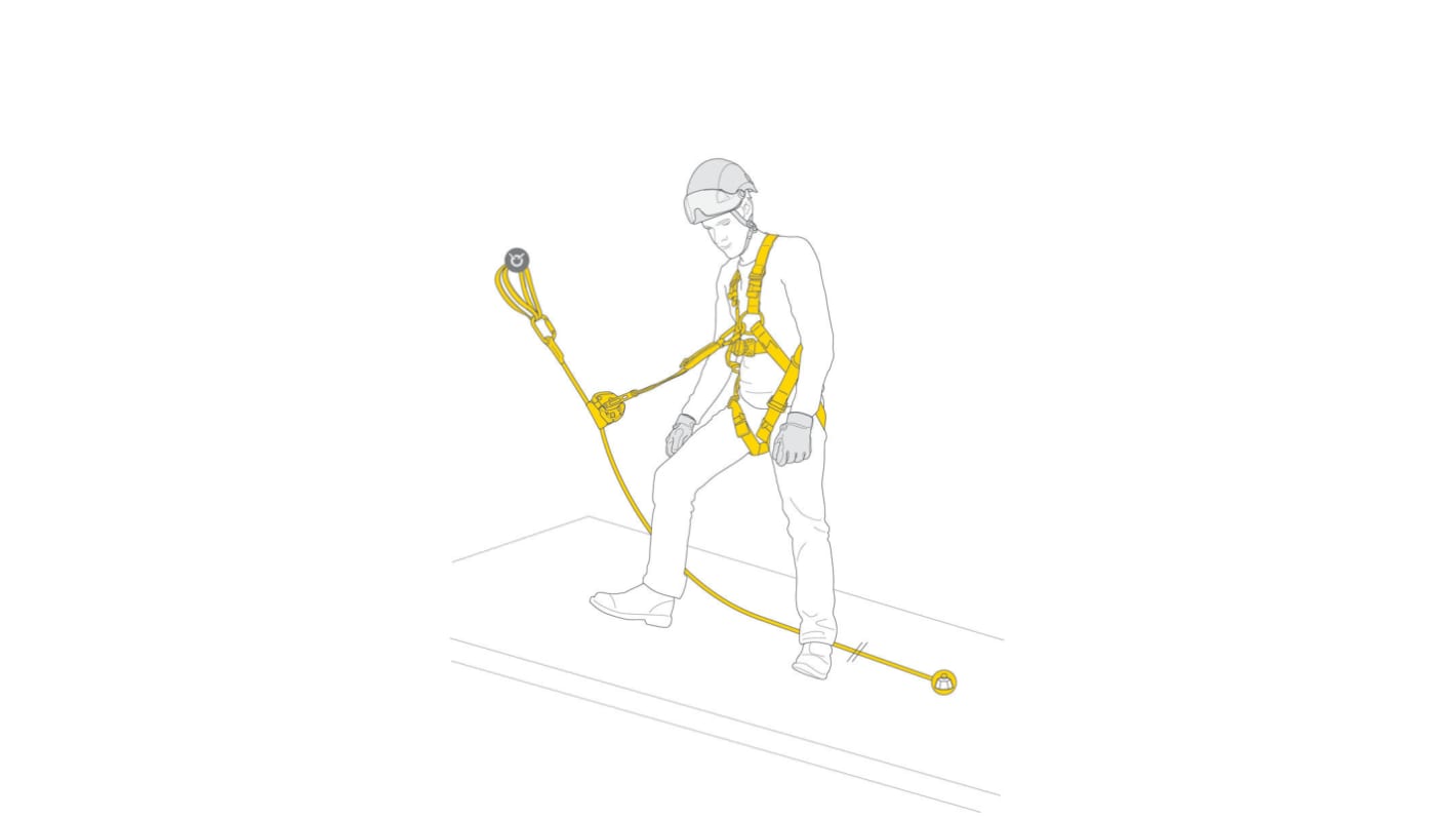 Petzl K094AA01 Absturzsicherungsset für Auffanggerät mit festem Seil, Seil, 10m, Belastung 100kg