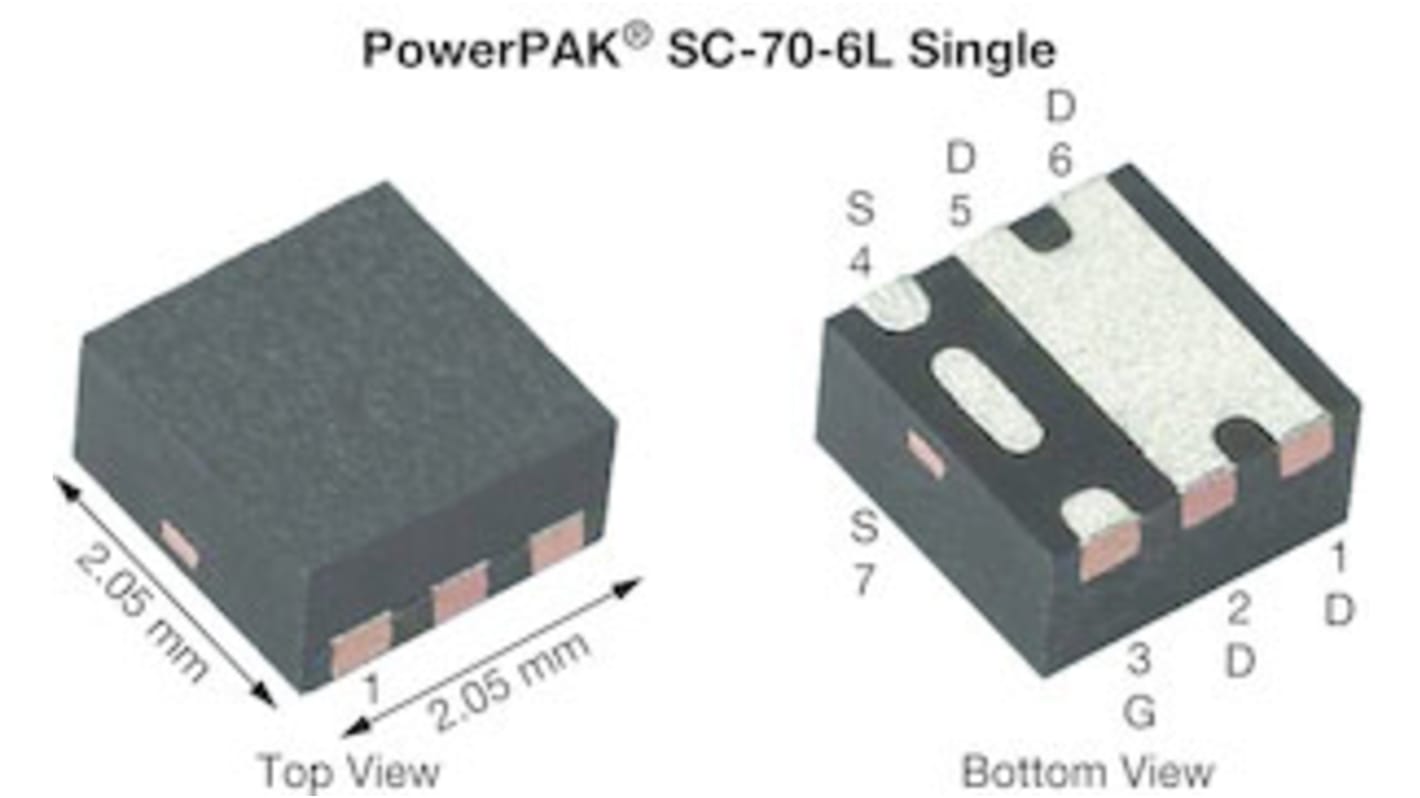 MOSFET Vishay Siliconix, canale P, 80 mΩ, 10 A, SC-70-6L, Montaggio superficiale