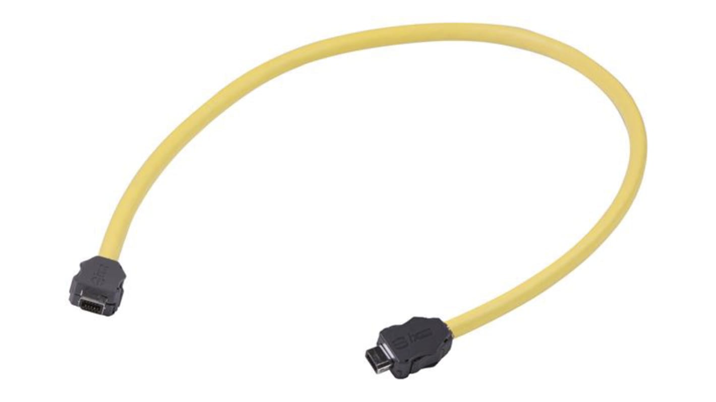 HARTING Cat6a Male ix Industrial to Male ix Industrial Ethernet Cable, Yellow PVC Sheath, 5m