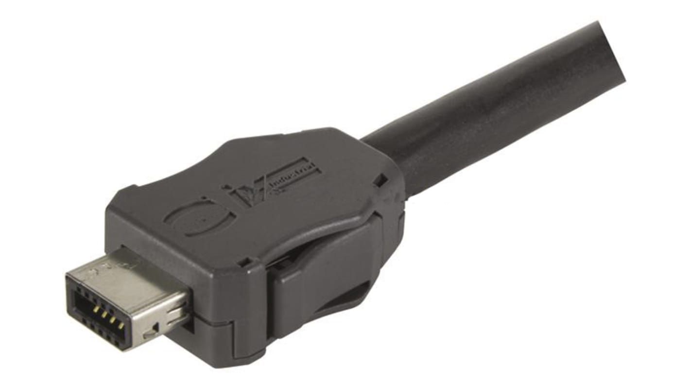 Konektor RJ45, řada: HARTING ix Industrial, Přímý, Zásuvná montáž, Samec, číslo řady: 10B-1, počet portů: 1