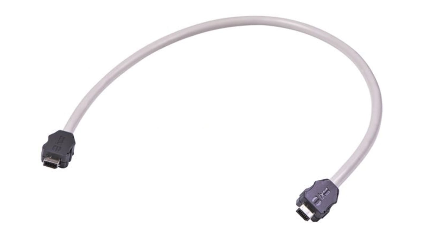 HARTING Cat6a Male ix Industrial to Male ix Industrial Ethernet Cable, Grey PVC Sheath, 0.5m