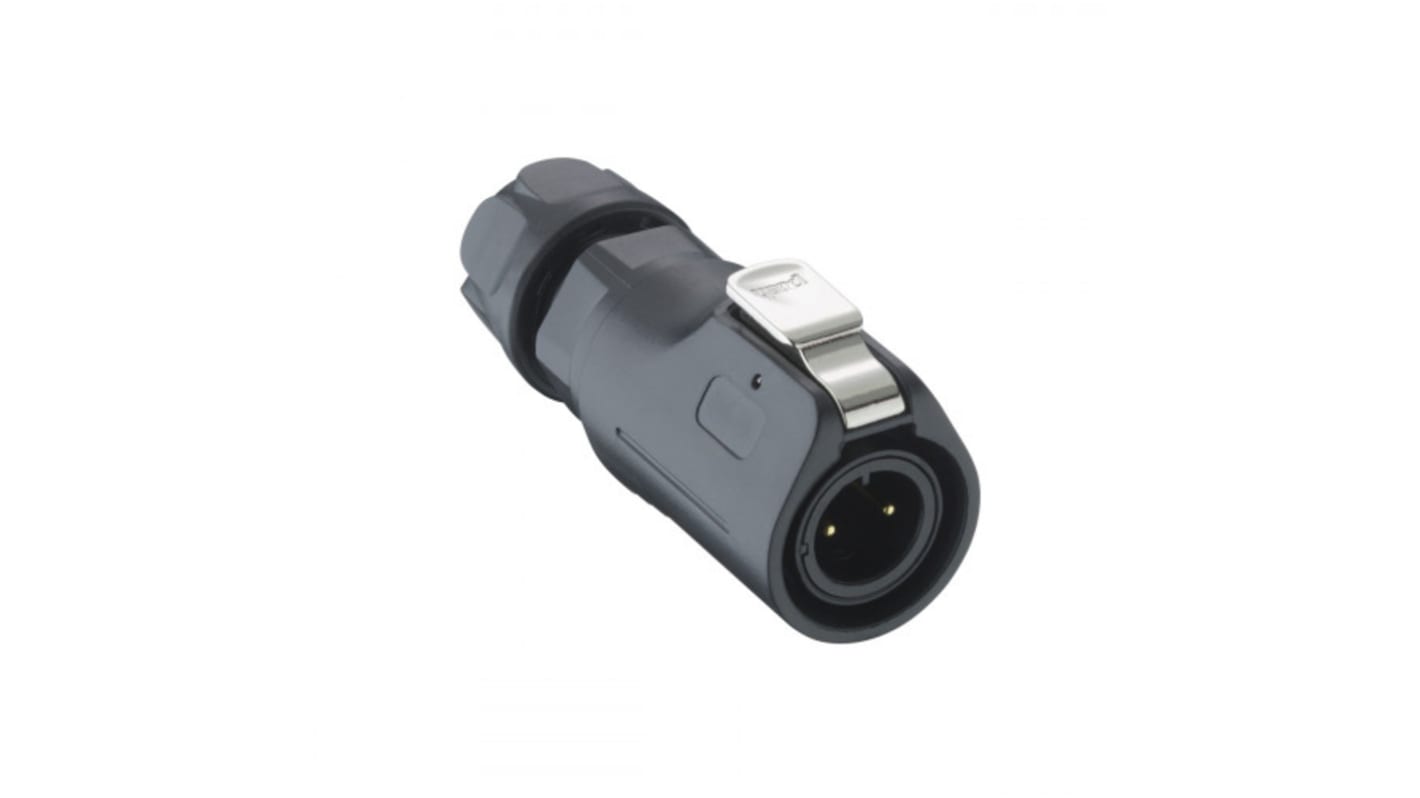 Conector circular Lumberg macho serie 02 de 4 vías macho, tamaño carcasa 12, montaje aéreo, IP67