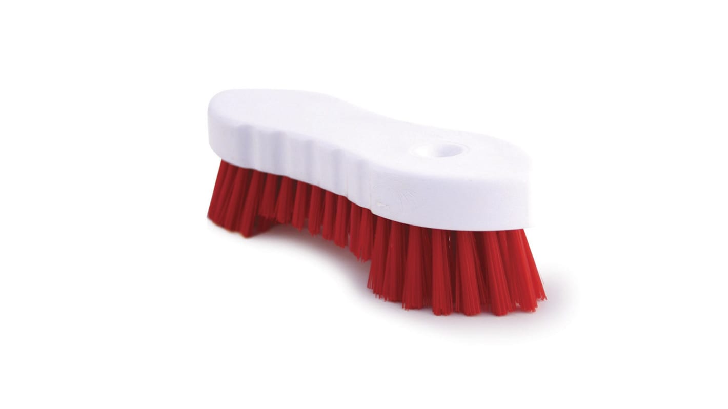 RS PRO Soft/Hard Bristle Red Scrubbing Brush, PET bristle material