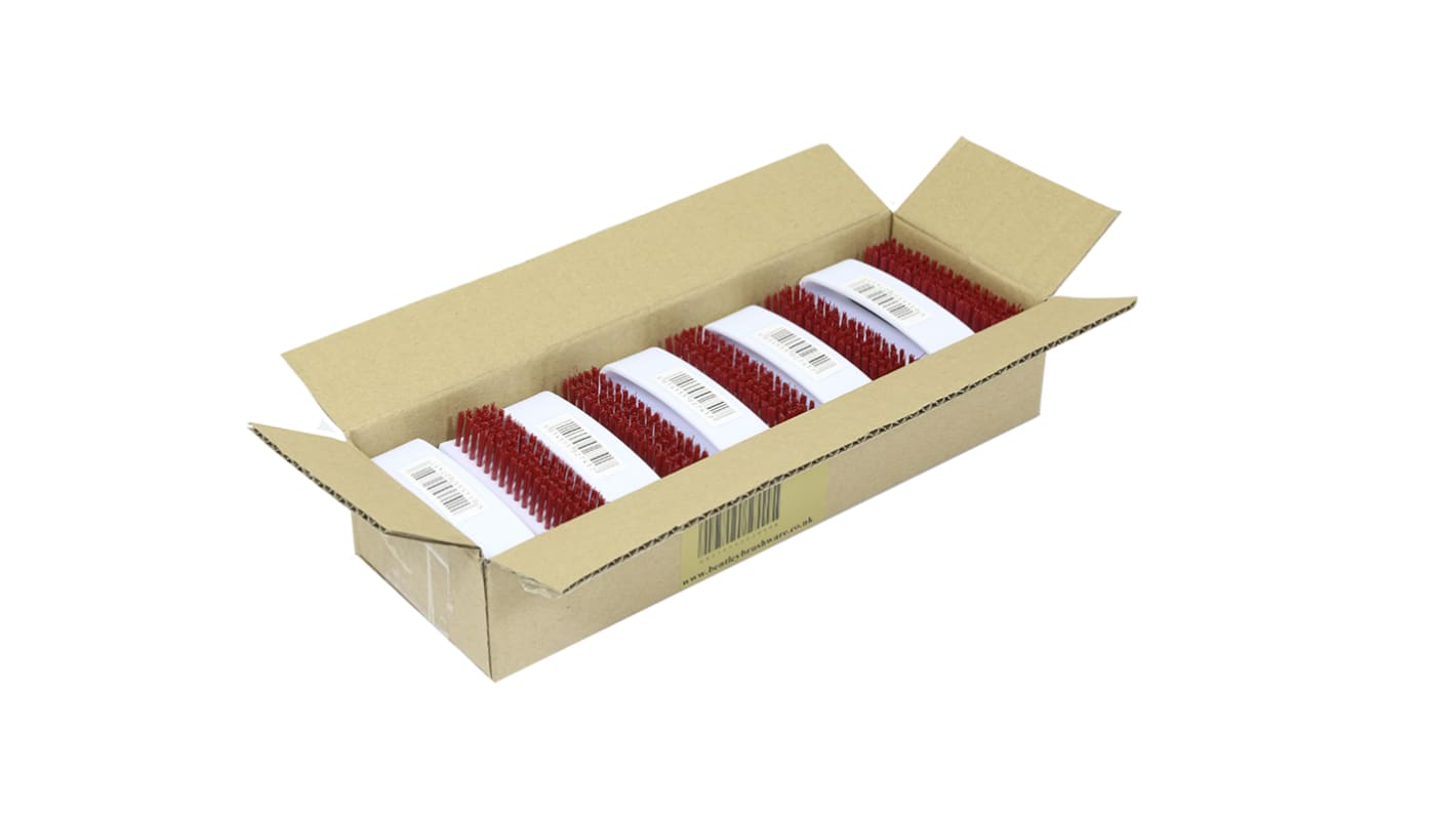 RS PRO Hard Bristle Red Scrubbing Brush, Polyester bristle material