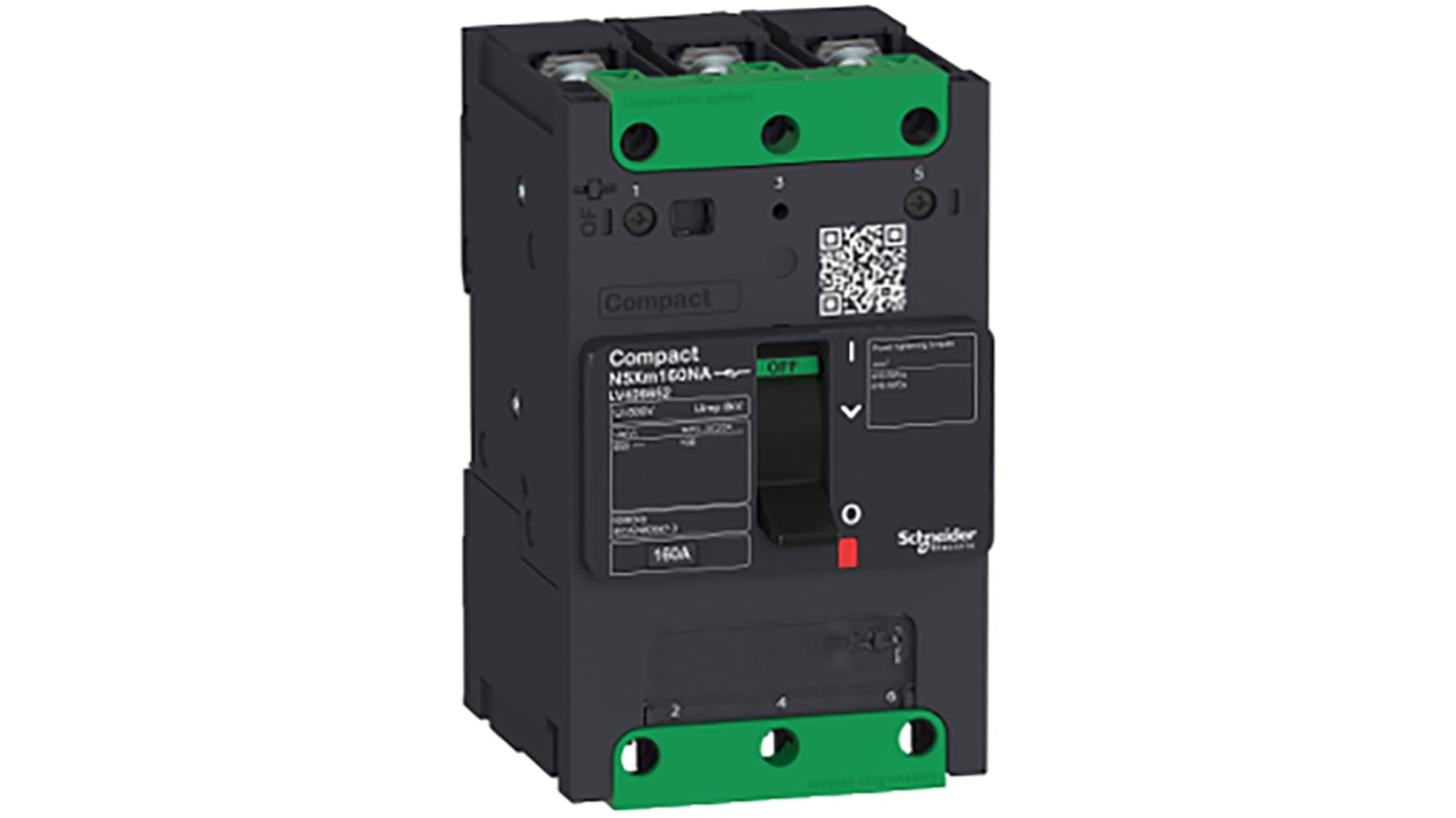 Disjoncteur Schneider Electric Compact 3 pôles, 160A, A clipser