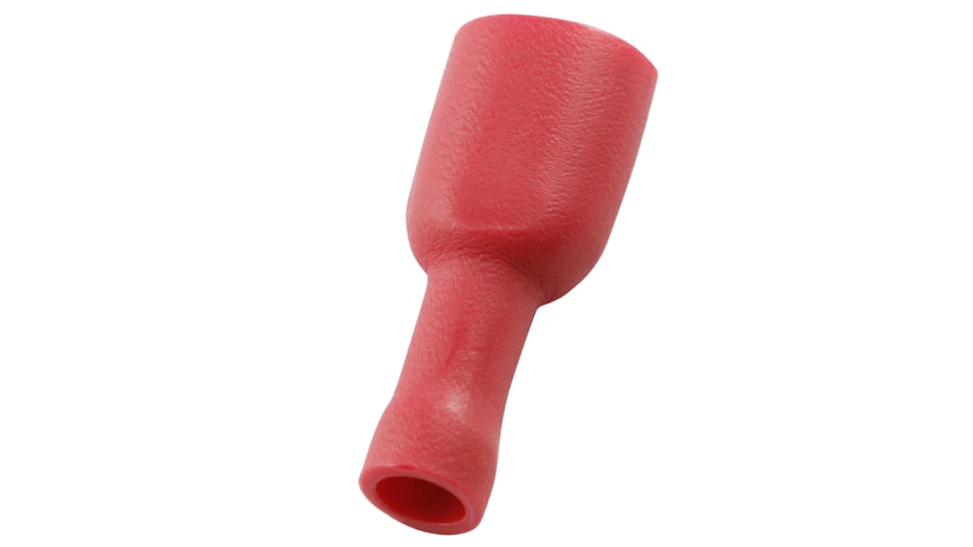 RS PRO Red Insulated Female Spade Connector, Receptacle, 0.8 x 6.35mm Tab Size, 0.5mm² to 1.5mm²