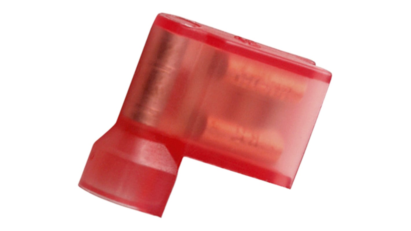 Terminal de lengüeta hembra aislado de color Rojo RS PRO de crimpar, 0.8 x 6.35mm, 0.5mm² → 0.75mm², long. 16mm, de