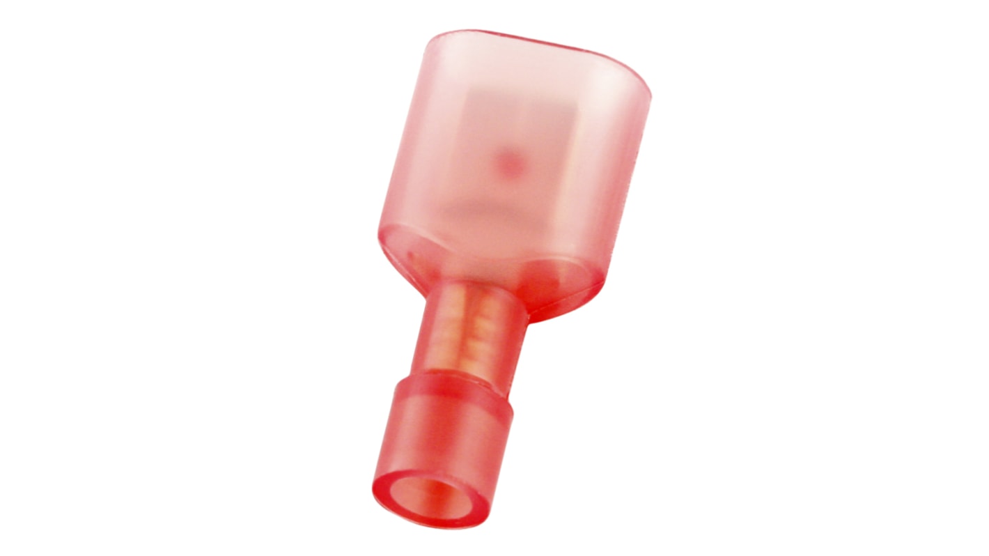 RS PRO Red Insulated Male Spade Connector, Tab, 0.8 x 6.35mm Tab Size, 0.5mm² to 1.5mm²