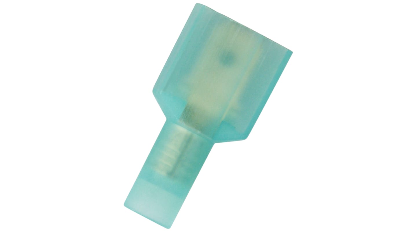 RS PRO Blue Insulated Male Spade Connector, Tab, 0.8 x 6.35mm Tab Size, 1.5mm² to 2.5mm²