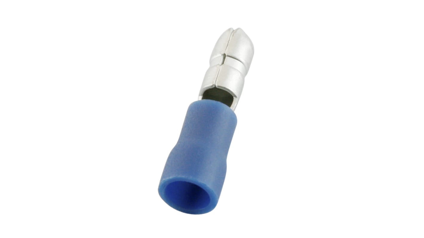 Capocorda bullet a crimpare RS PRO, Maschio, diam. 4mm, 1.5mm² - 2.5mm², Blu