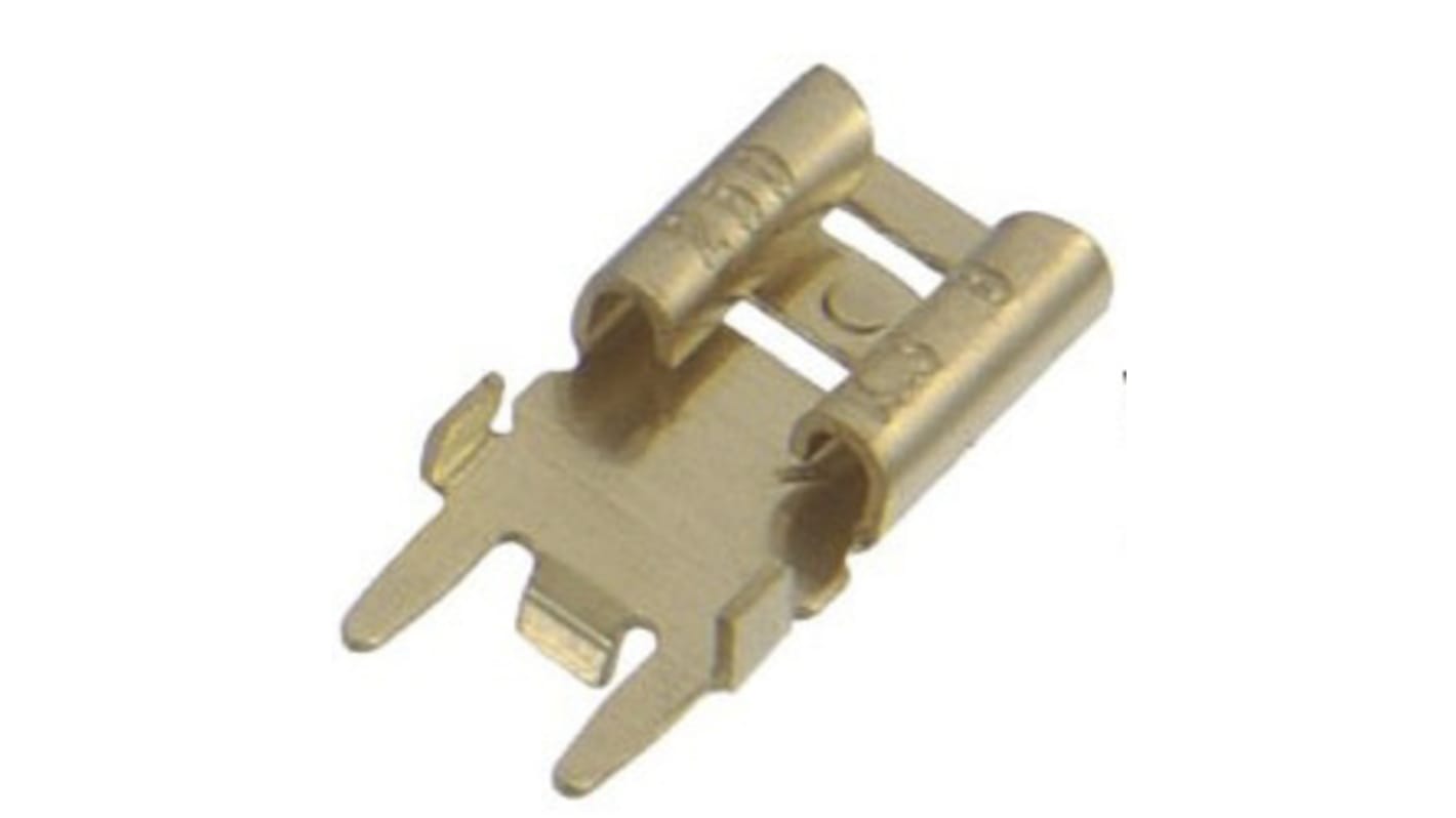 RS PRO Uninsulated Male Spade Connector, PCB Receptacle, 6.35 x 0.8mm Tab Size
