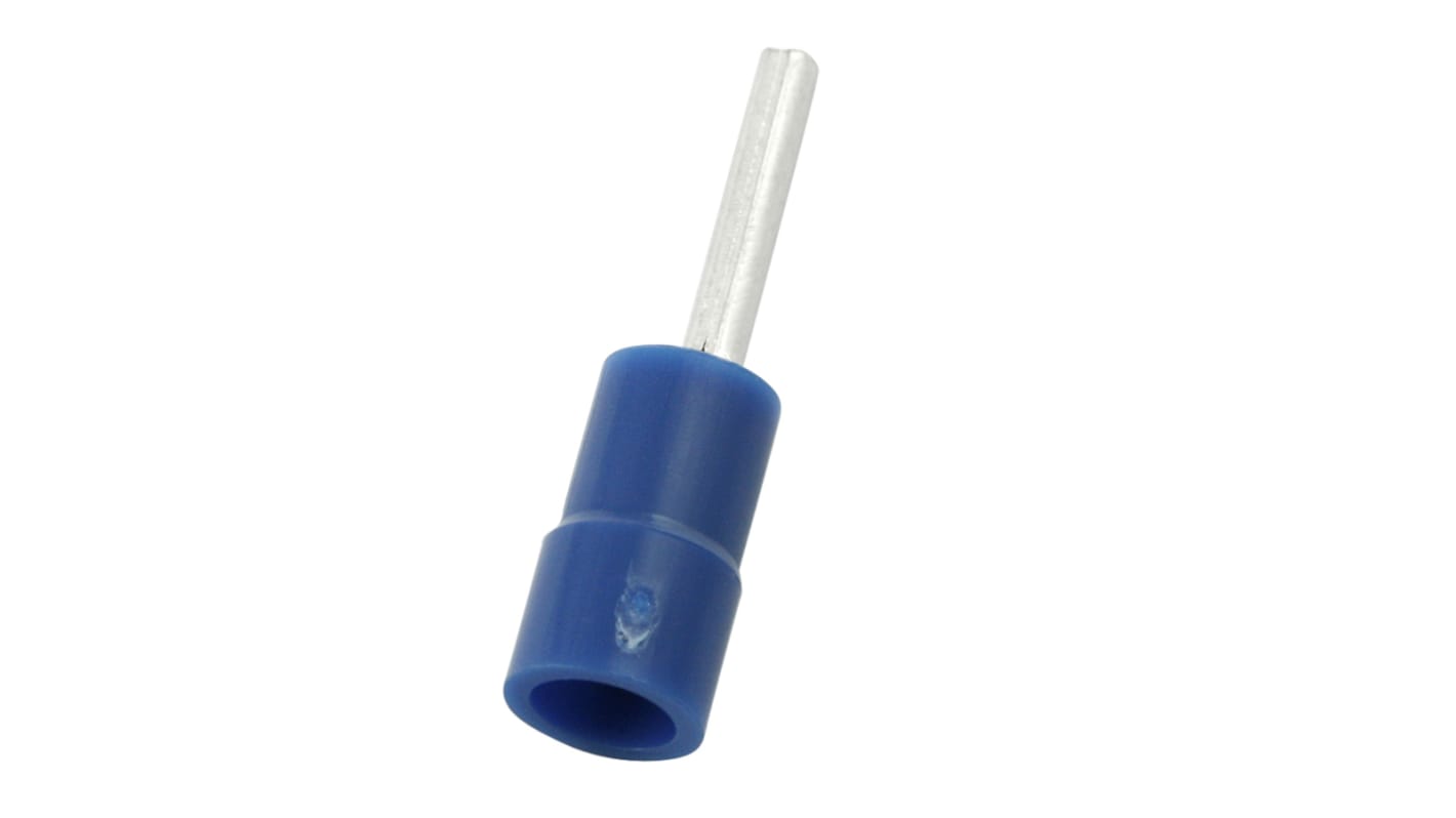 RS PRO Insulated Crimp Pin Connector, 1.5mm² to 2.5mm², 16AWG to 14AWG, 1.9mm Pin Diameter, 12mm Pin Length, Blue