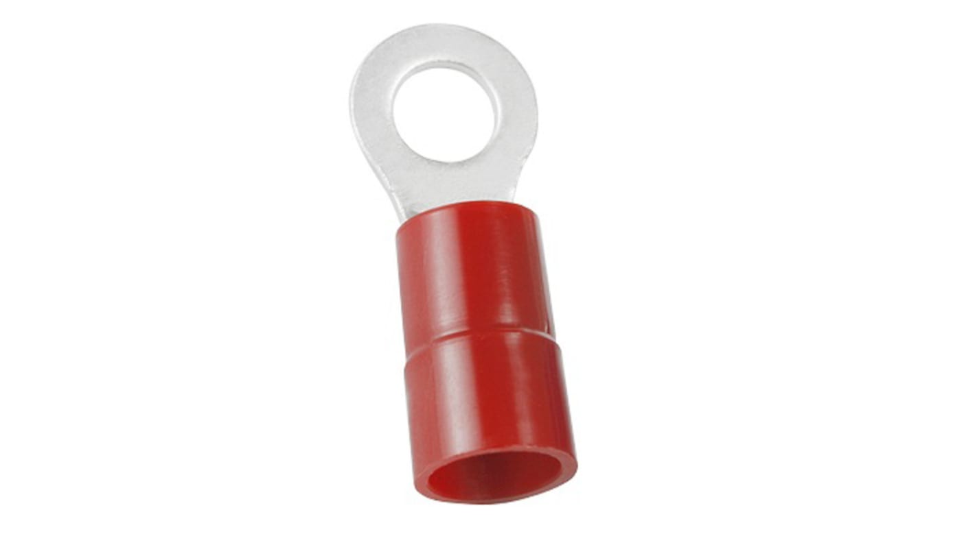 RS PRO Insulated Ring Terminal, 4.3mm Stud Size, 0.5mm² to 1.5mm² Wire Size, Red