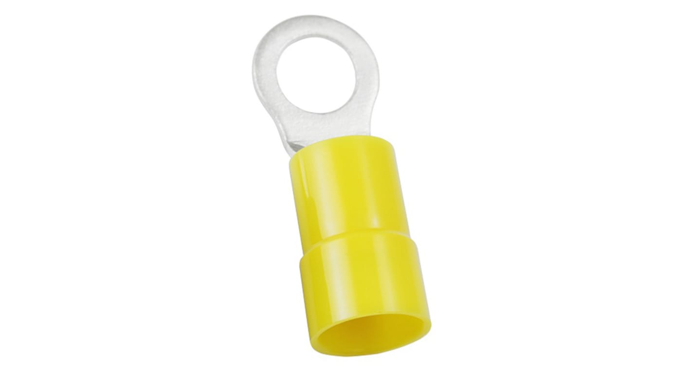 Cosses à œillet RS PRO, Isolé, Jaune, 6mm², 5.3mm, 9.5mm