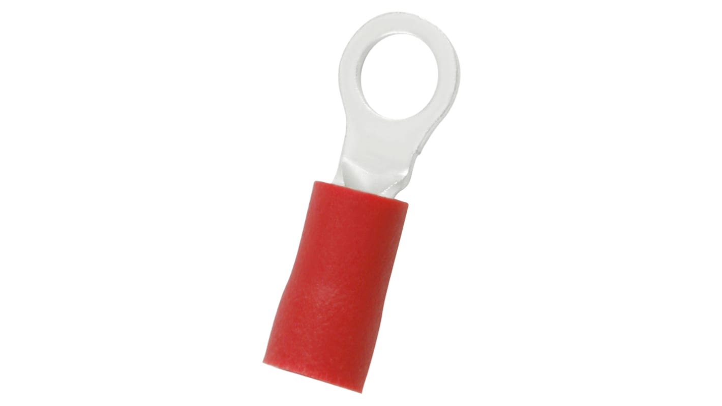 RS PRO Insulated Ring Terminal, 4.3mm Stud Size, 0.5mm² to 1.5mm² Wire Size, Red